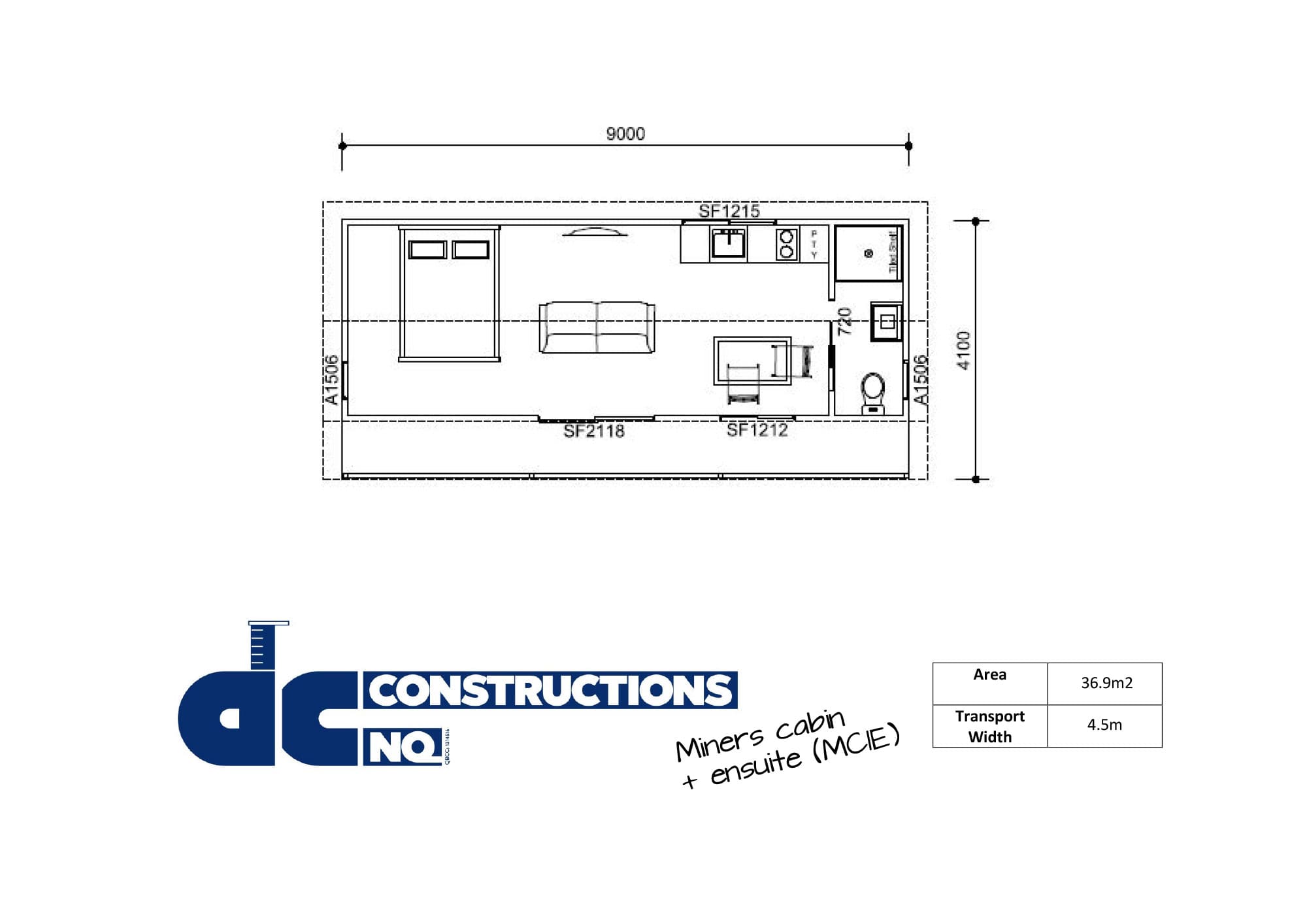 Miners Cabin with Ensuite Floor Plan Image