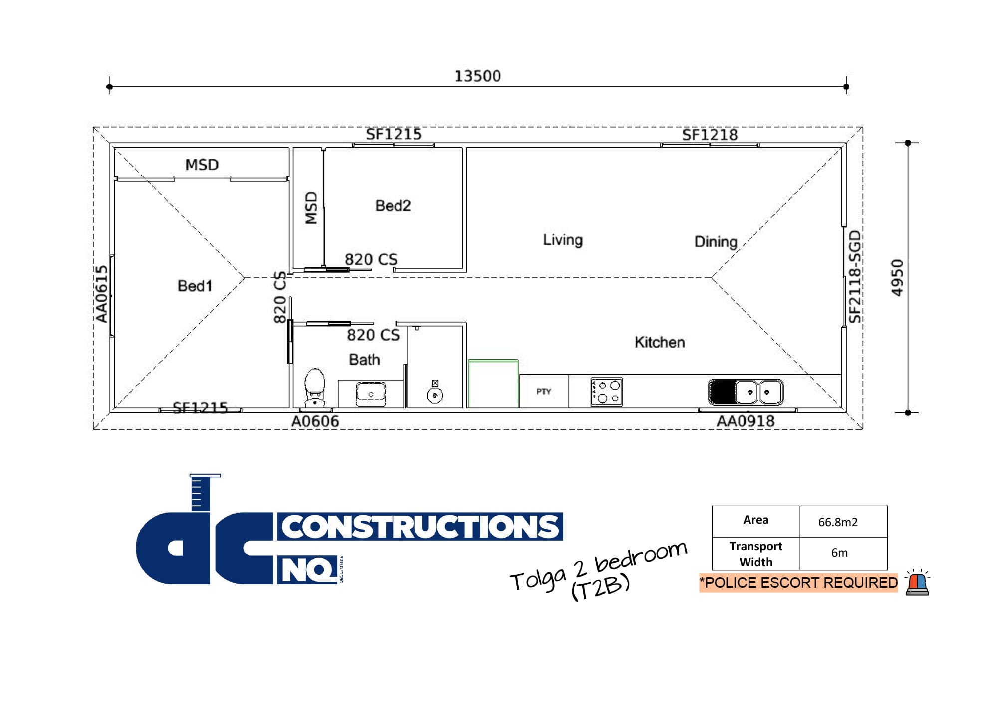 Tolga 2 Bed Floor Plan Image