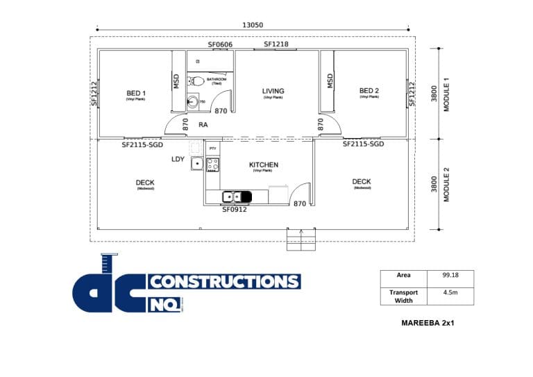 Mareeba 2x1 Floor Plan Image