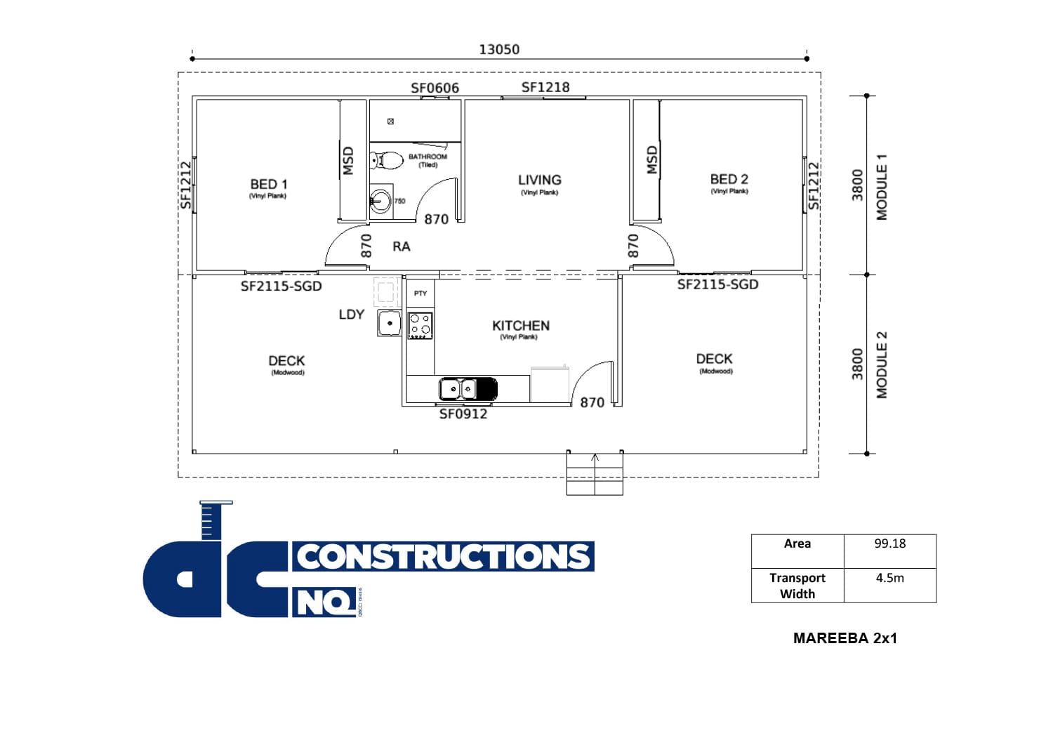 Mareeba 2x1 Floor Plan Image