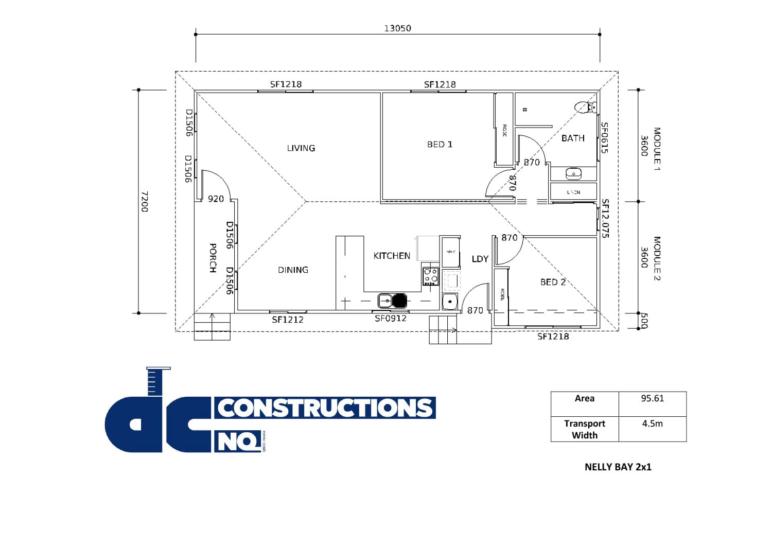 Nelly Bay 2x1 Floor Plan Image