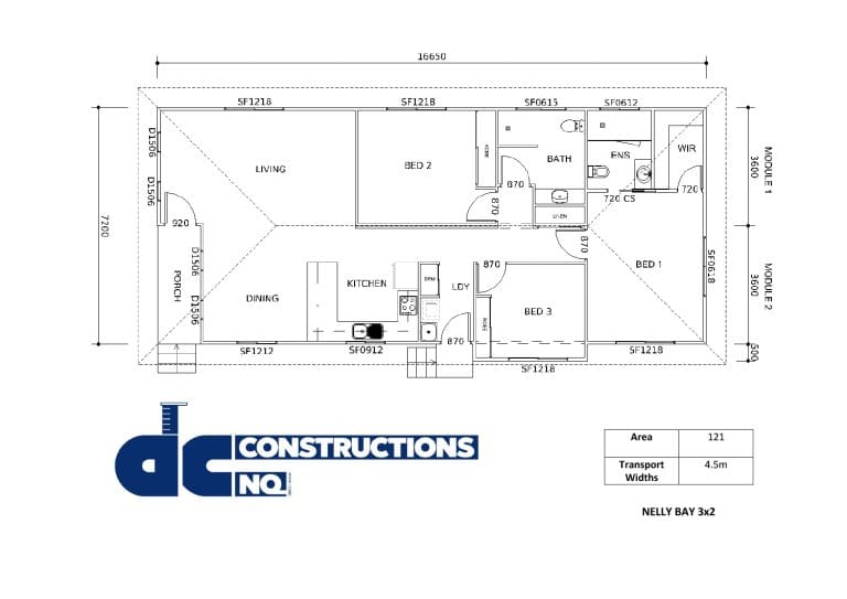 Floor plan flyer Nelly Bay 2x1