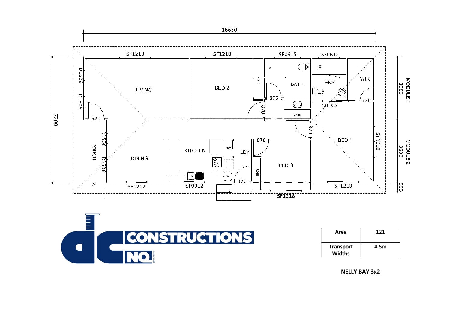 Floor plan flyer Nelly Bay 2x1