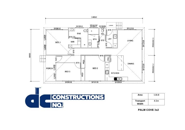 Floor plan flyer Palm Cover 3x2