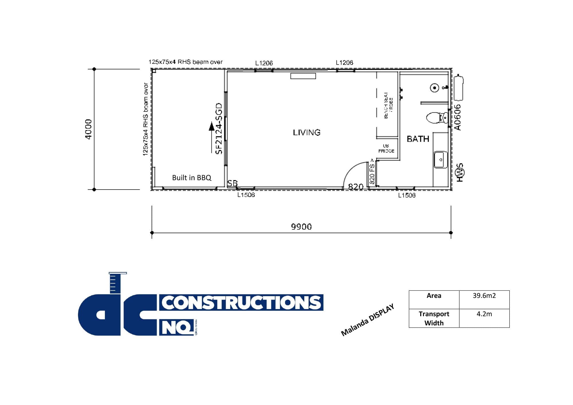 Malanda Display Cabin Floor Plan Image