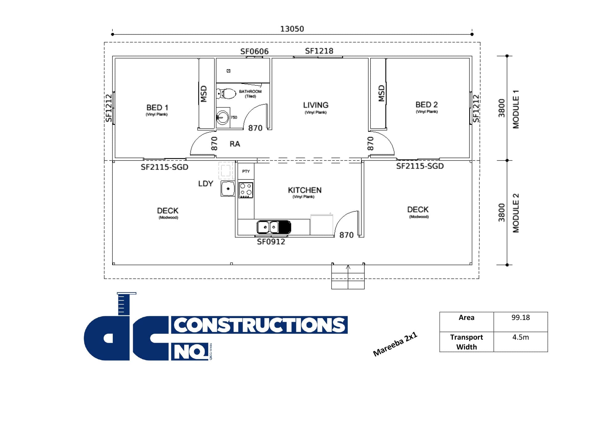 Mareeba 2x1 Floor Plan Image
