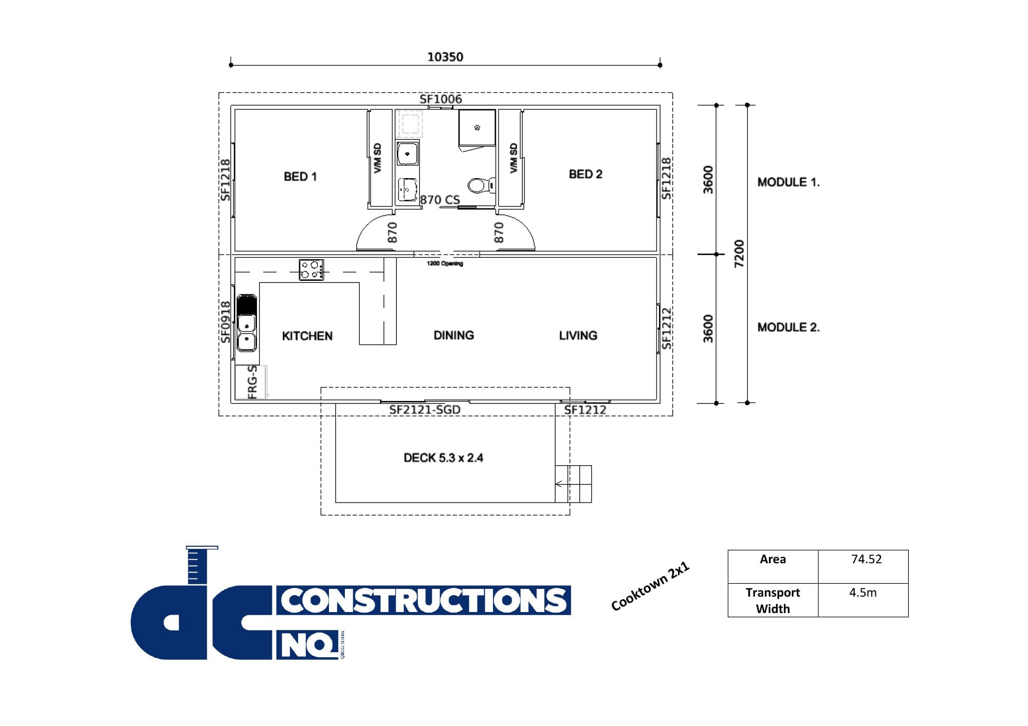 Cooktown 2x1 Floor Plan