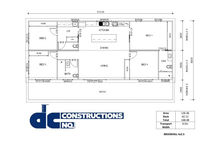 Floor plan flyer Brookhill 4x2.5