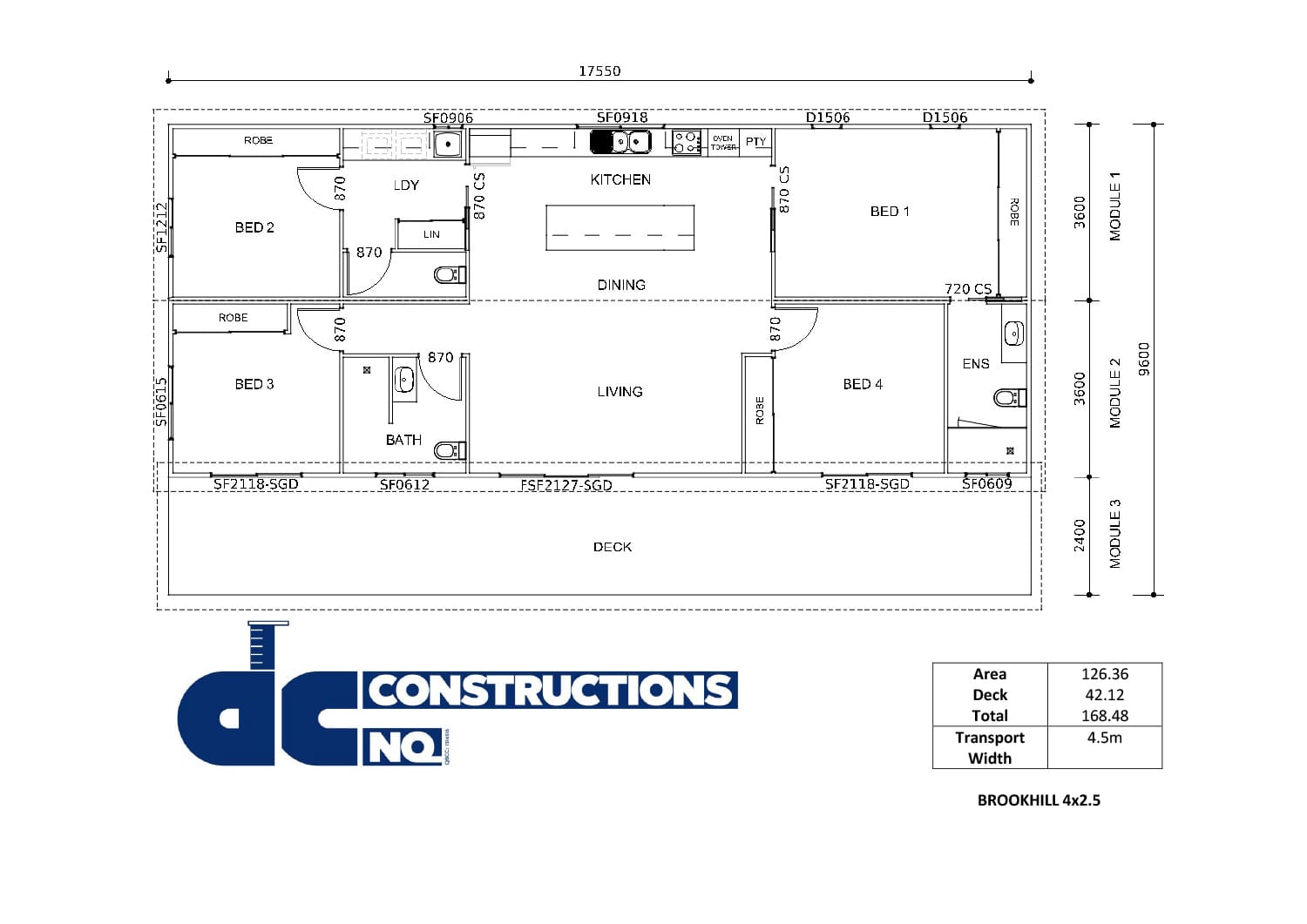 Floor plan flyer Brookhill 4x2.5