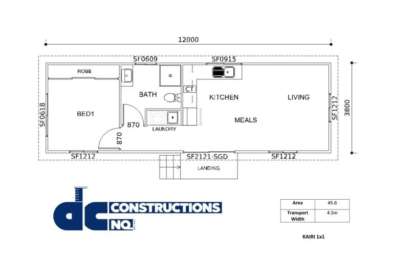 Kairi Cabin 1 Bed Floor Plan Image