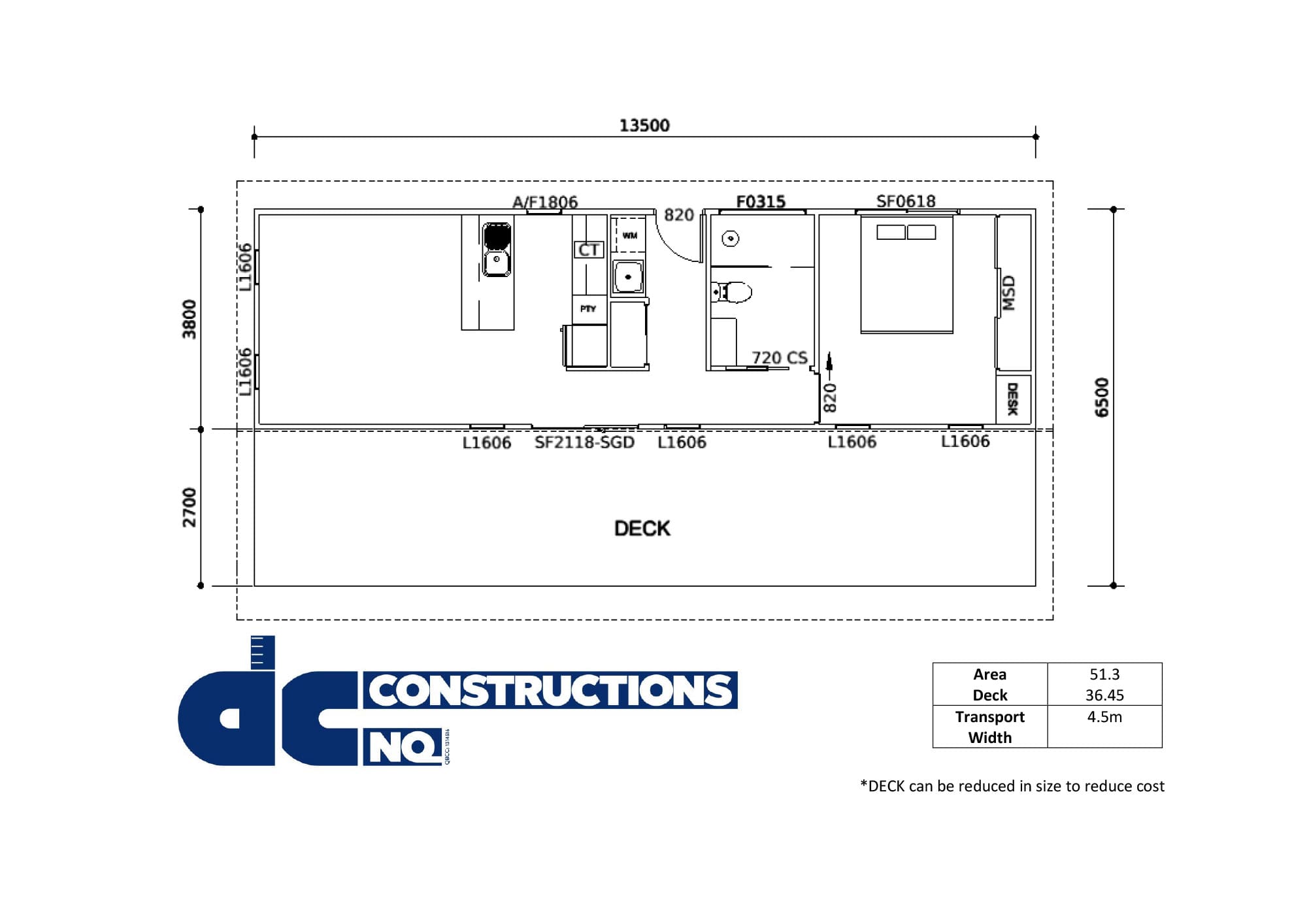 Palmerston Cabin 1 Bed with Deck Image