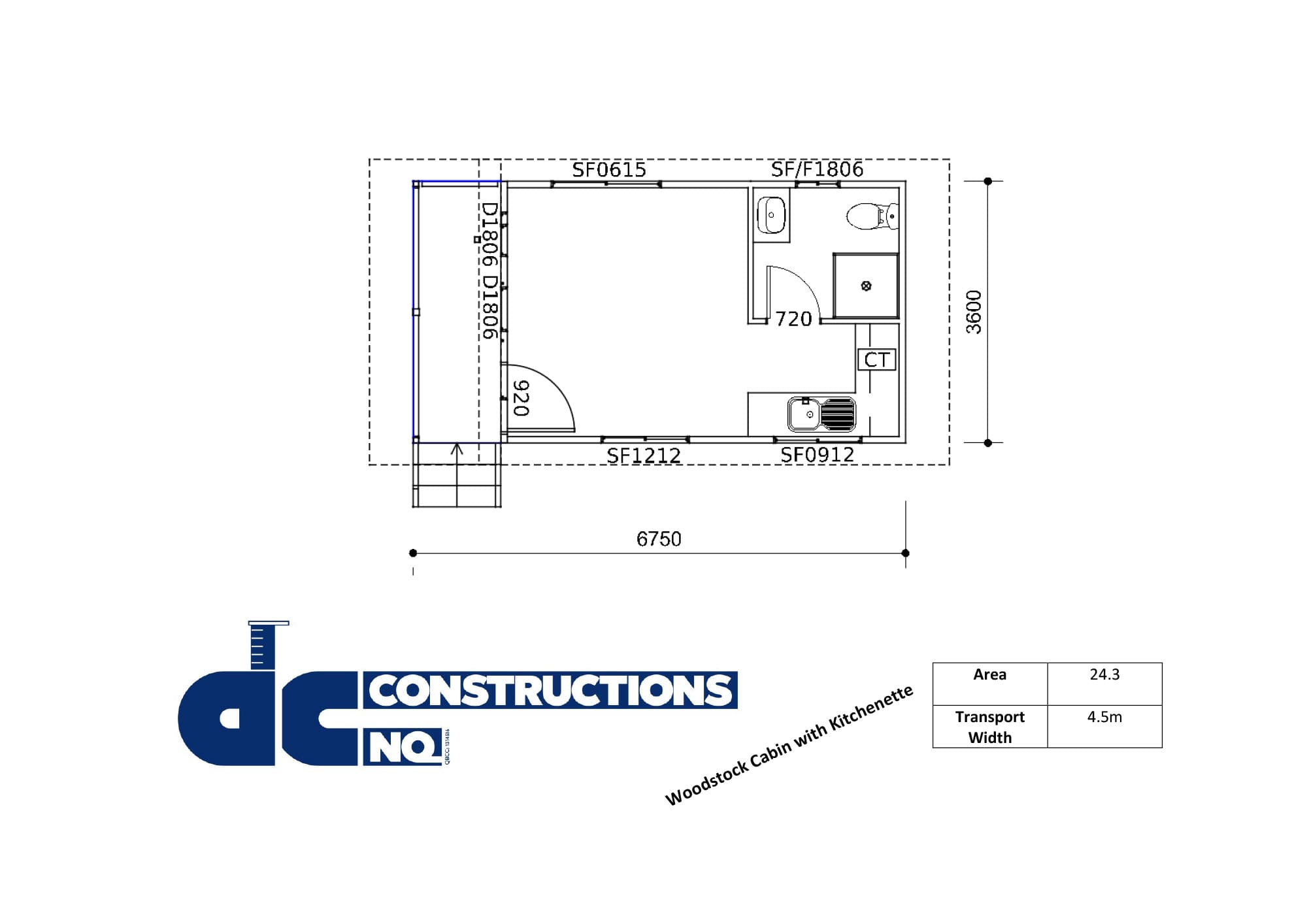 Woodstock Cabin with Kitchenette Floor Plan Image