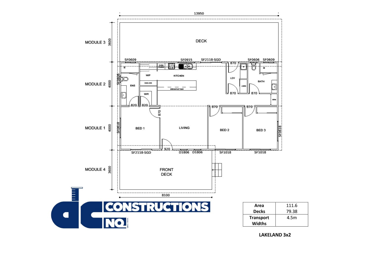 Floor plan flyer Lakeland 3x2