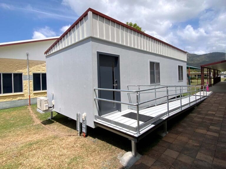 Modular office used for a school