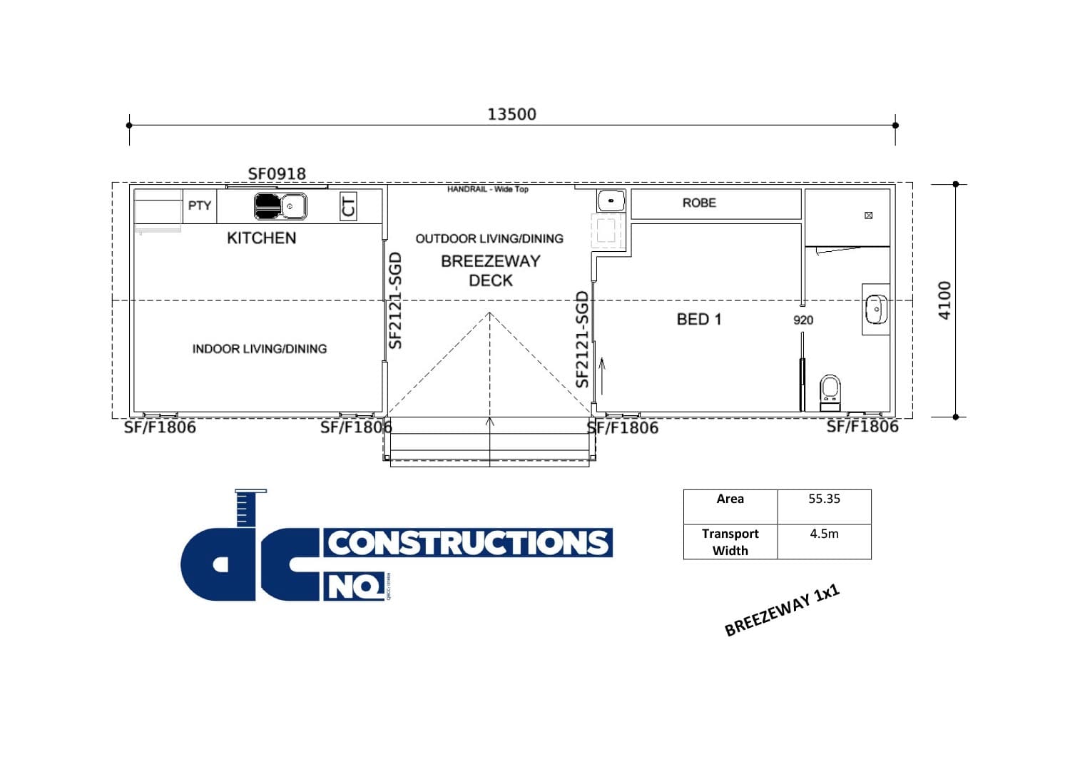 Breezeway 1x1 Floor Plan