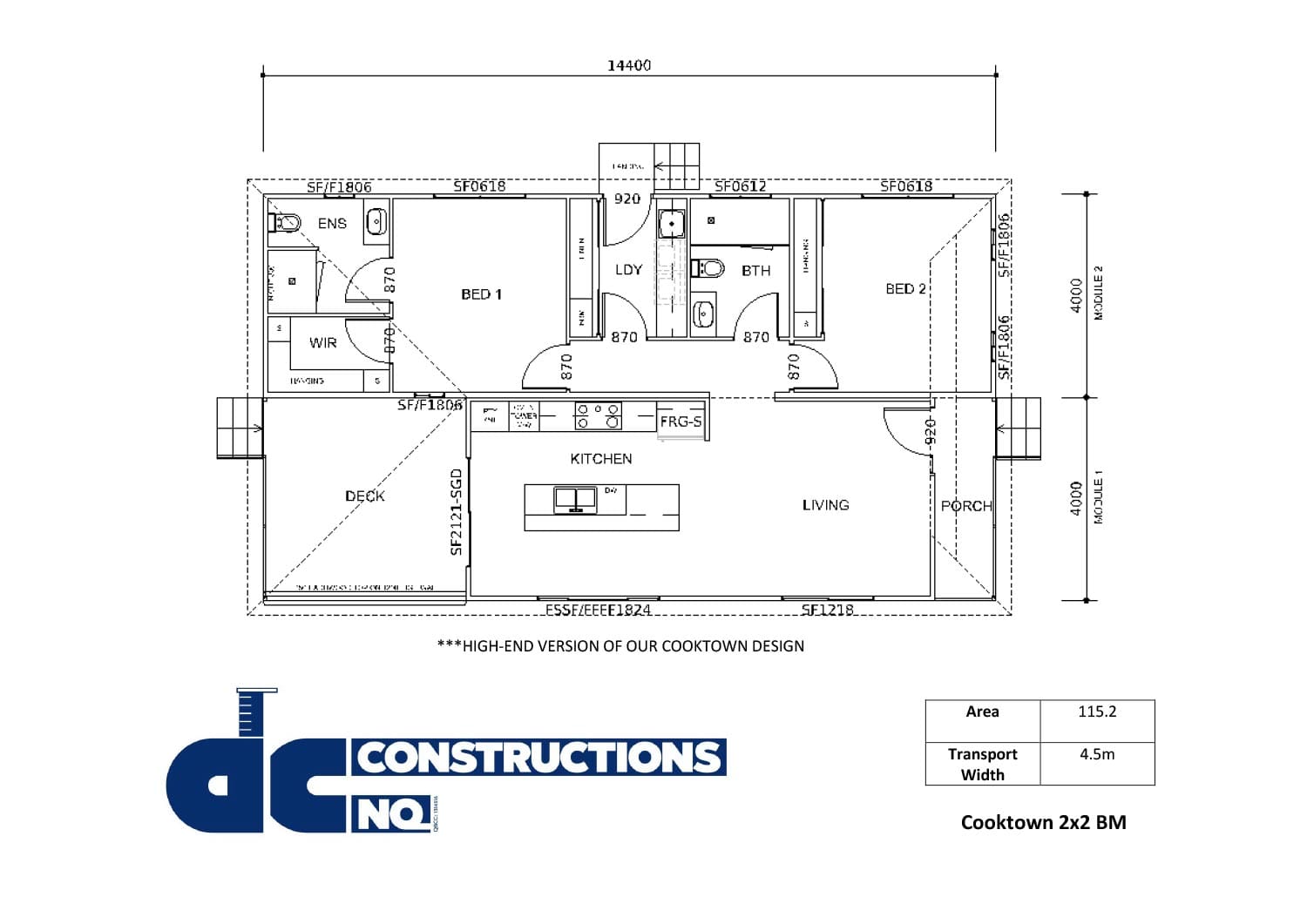 Floor plan flyer - Cooktown 2x2 Black Mountain Design