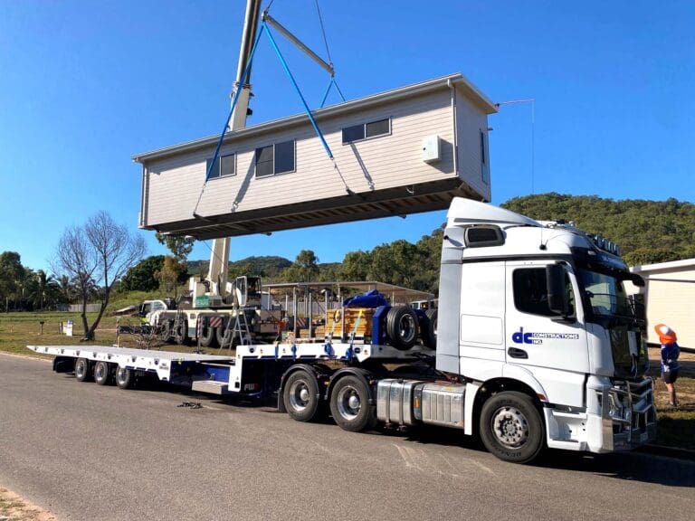 Modular home being delivered by DC Constructions