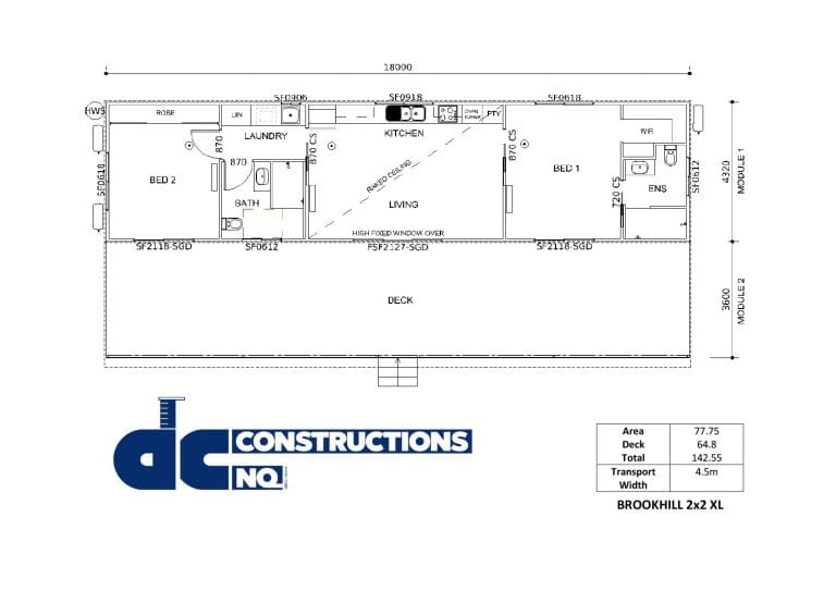 Brookhill 2x2 XL Floor Plan