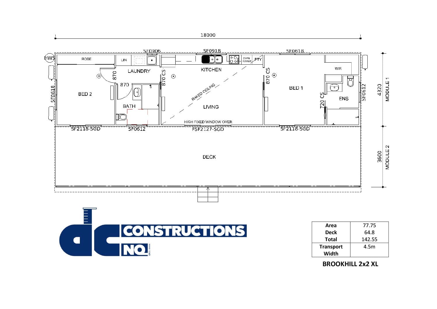 Brookhill 2x2 XL Floor Plan